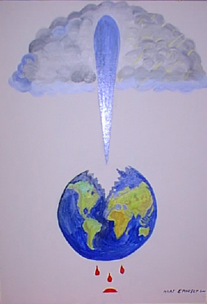 Földünk sorsa?, 2002 Vászon, olaj 70x50 cm